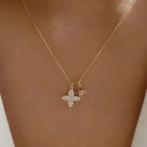 New! Luxe Parq Blooming Flower Gold Necklace With Non Branded Gift Box or Bag